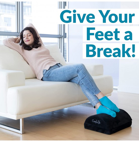 ComfiLife Foot Rest for Under Desk at Work - Adjustable Memory Foam Foot Rest for Office Chair & Gaming Chair - Ergonomic Design for Back & Hip Pain Relief (Black) ComfiLife Foot Rest for Under Desk at Work - Adjustable Memory Foam Foot Rest for Office Chair & Gaming Chair - Ergonomic Design for Back & Hip Pain Relief (Black)